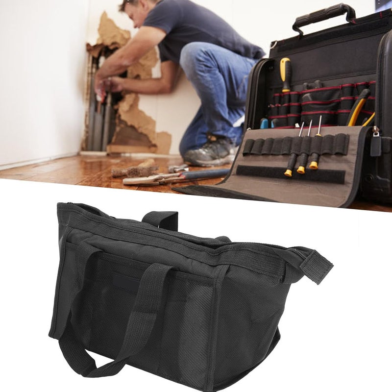 Semme Large Capacity Oxford Cloth Tool Storage Bag Sturdy Wide Mouth Electrician Tool Bag for Plumbing Woodworking And DIY 12 Inch 28x18x20cm (16 Inch) - Image 3