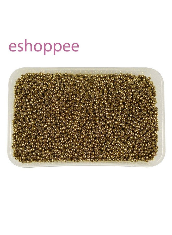 eshoppee 11/0, 200 gm Golden Color Glass Seed Beads for Jewellery Making kit Art and Crafts Materials for Embroidery Necklace Bracelet Earring Making Materials DIY kit - Image 1