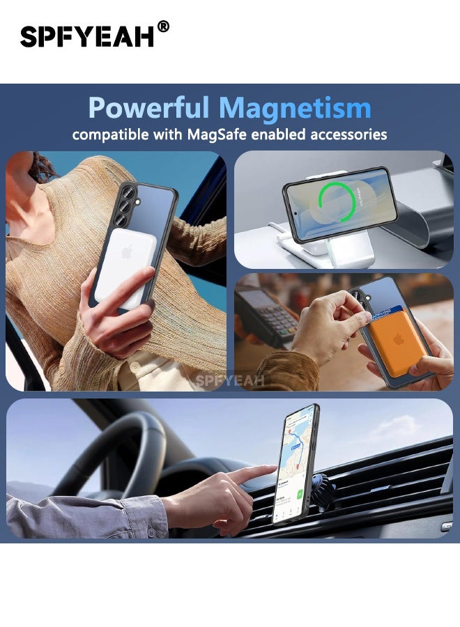 اس بي اف يا. [2 في 1] جراب Samsung Galaxy S25 FE مع واقي شاشة، مُحسّن [حماية كاملة للكاميرا] [شفاف غير لامع] جراب مغناطيسي متين مقاوم للصدمات لهاتف Samsung Galaxy S25 FE مقاس 6.7 بوصة (أسود، عبوة من 1+1) - Image 4