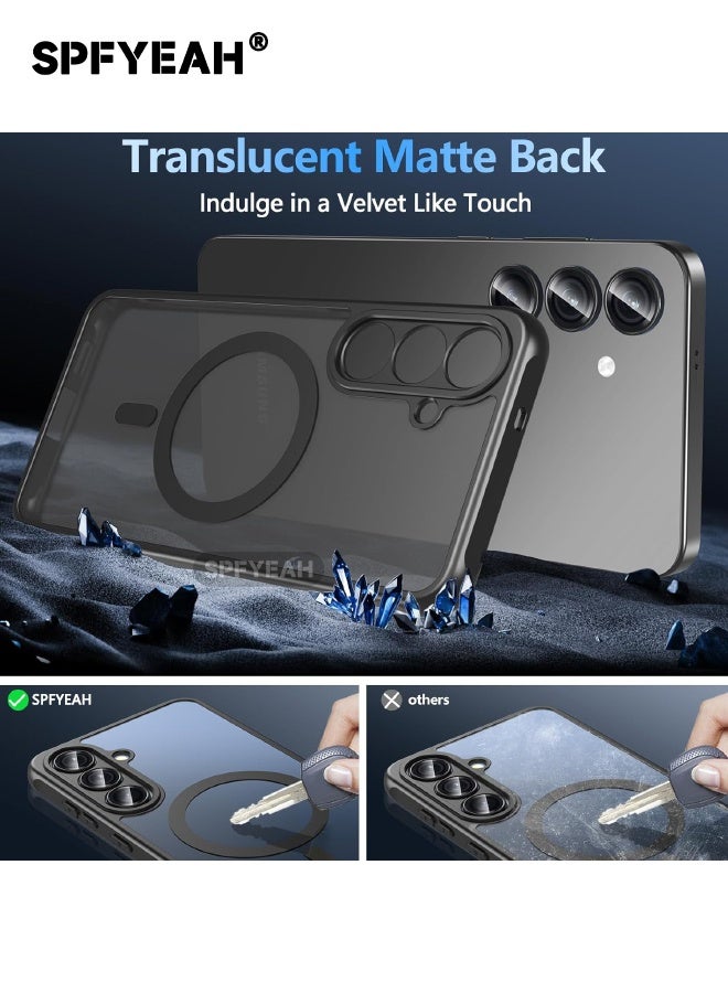 اس بي اف يا. [2 في 1] جراب Samsung Galaxy S25 FE مع واقي شاشة، مُحسّن [حماية كاملة للكاميرا] [شفاف غير لامع] جراب مغناطيسي متين مقاوم للصدمات لهاتف Samsung Galaxy S25 FE مقاس 6.7 بوصة (أسود، عبوة من 1+1) - Image 5