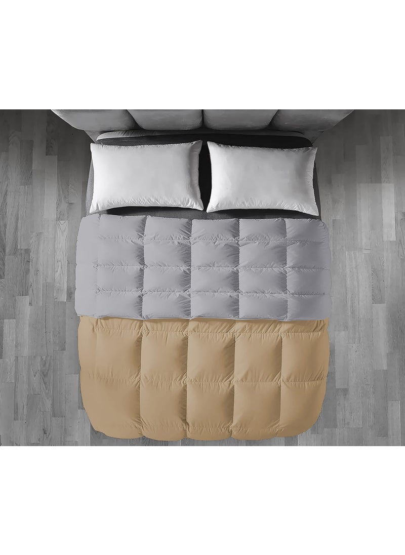 Filbert Filbert Premium 300 GSM Comforter Super Soft Fluffy Revesible Comforter 90 x 100 Inches228cm x 254cm Double Bed ComforterSilverBeige  - Image 4
