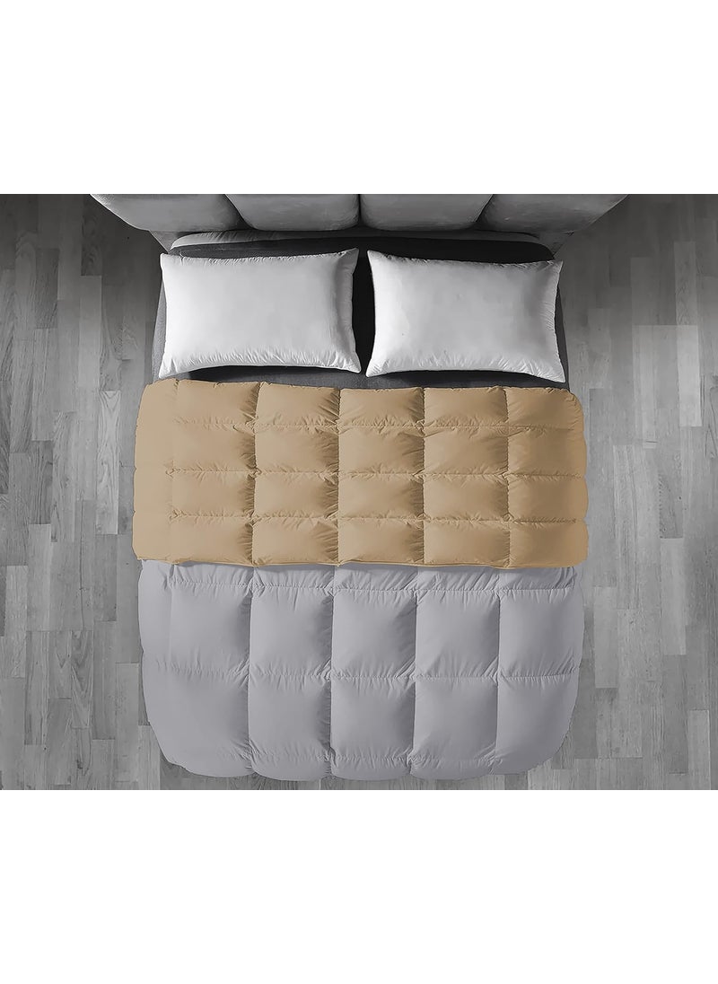 Filbert Filbert Premium 300 GSM Comforter Super Soft Fluffy Revesible Comforter 90 x 100 Inches228cm x 254cm Double Bed ComforterSilverBeige  - Image 3