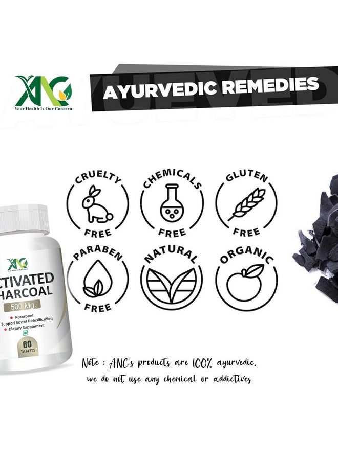 ANC - Activated Charcoal - 500Mg (60 Tablets) (Activated Charcoal) - Image 1