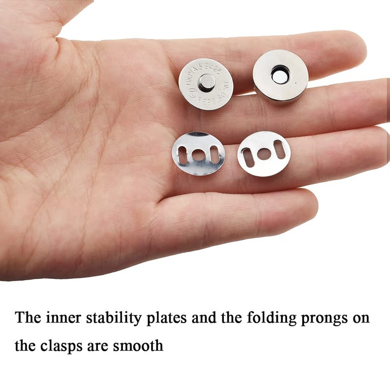 Boscoqo Magnetic Snaps Button Clasp Fastener with Washers Sturdy Strong Grip Easy Insert Prongs Mild Edge No Rip Fabric for Handbag Craft Purses Clothes Leather Closure White Color 14mm Length 15Sets - Image 5
