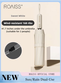 roaiss Upgraded Fully Automatic Umbrella for Men and Women 168 Rib Dual Purpose Umbrella 41.7 Inch Enlarge Umbrella Cover UV Protection Umbrella Effectively Blocks Sunlight UPF50+  - Image 1