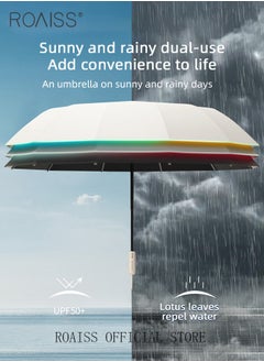 roaiss Upgraded Fully Automatic Umbrella for Men and Women 168 Rib Dual Purpose Umbrella 41.7 Inch Enlarge Umbrella Cover UV Protection Umbrella Effectively Blocks Sunlight UPF50+  - Image 2