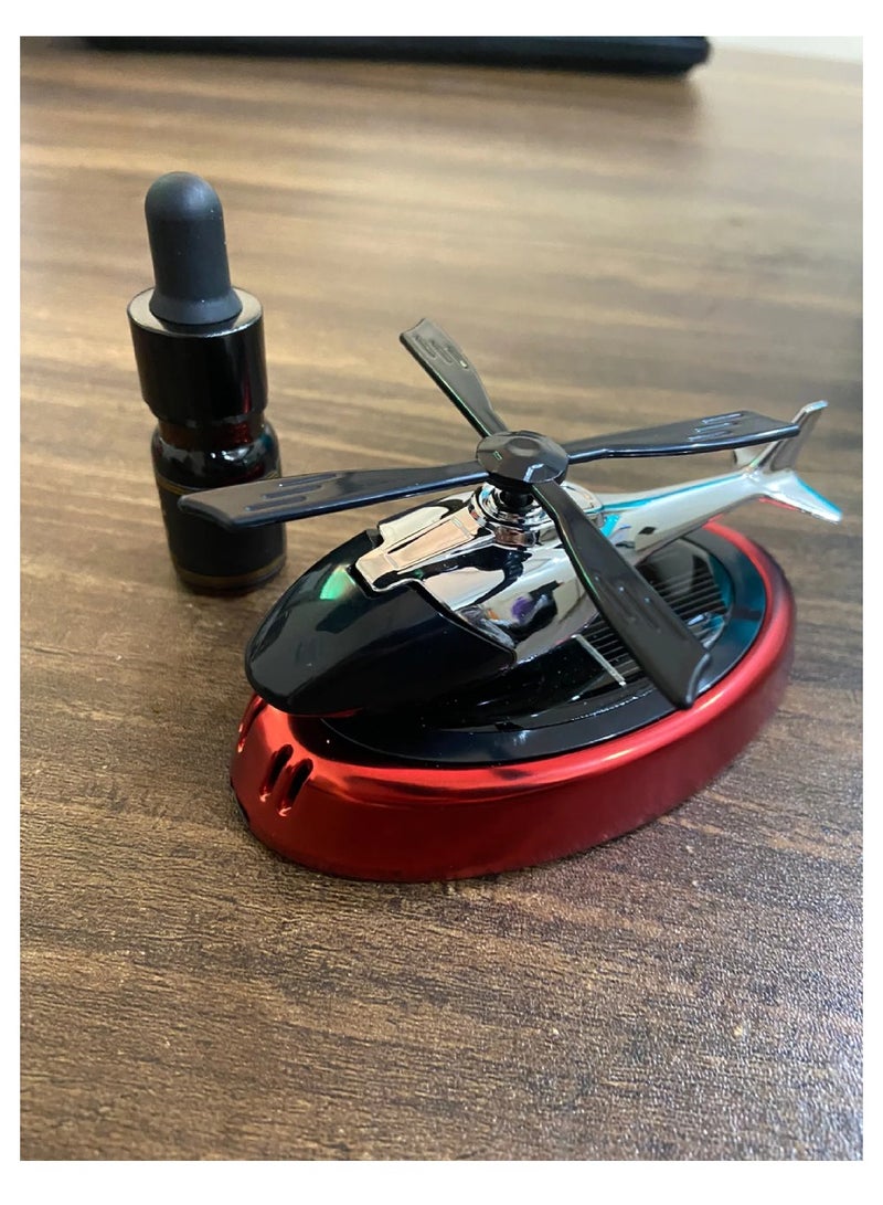 DIGI CORE Car Aroma Diffuser Solar Powered Car Air Freshner Auto Rotating Helicopter Air Humidifier with Fragrance Scent Interior Decorative Oil Burner For Car Bedroom Office - Image 1