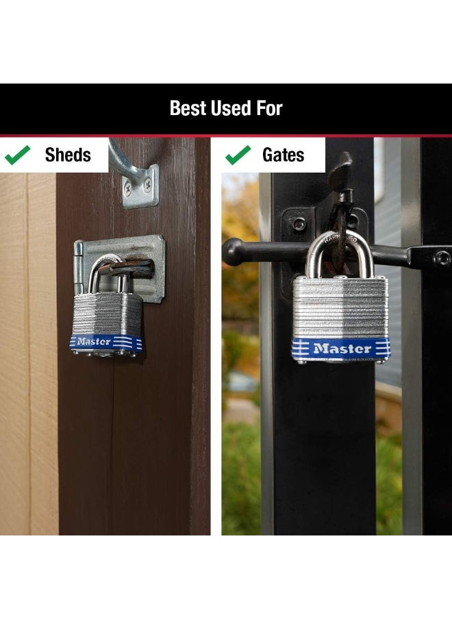 Master Lock Master Lock 3D Outdoor Padlock with Key, 1 Pack, Silver  - Image 5