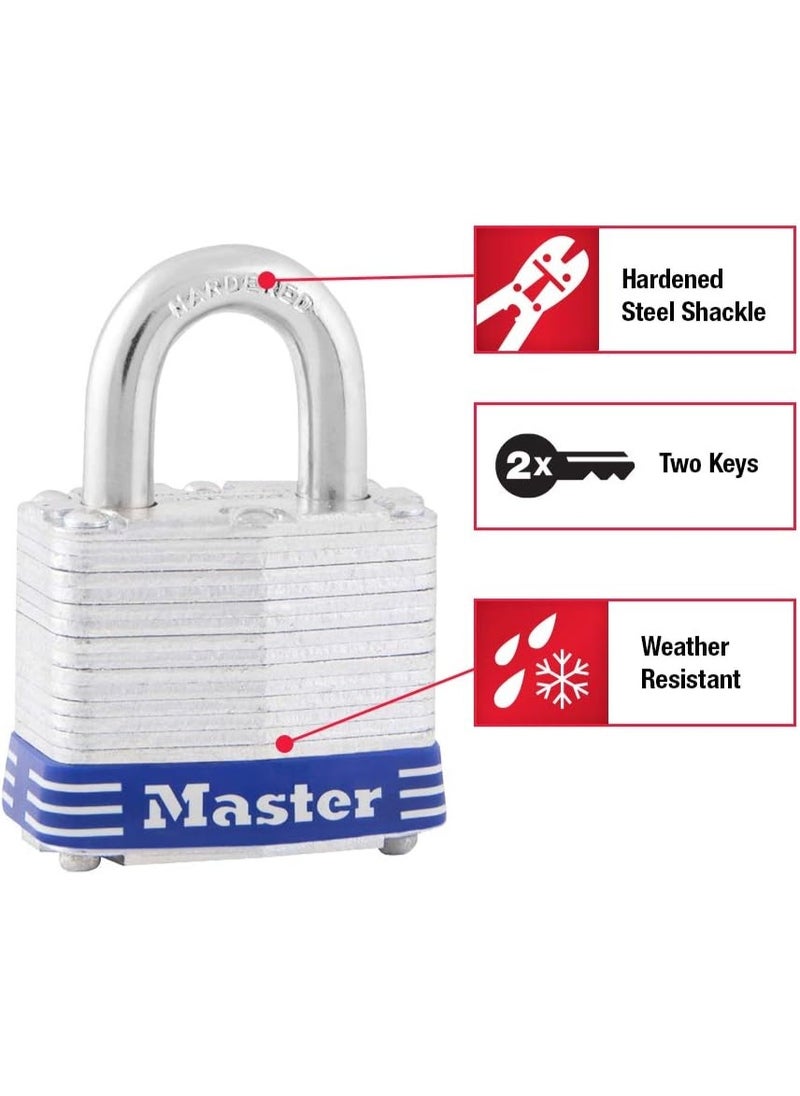 Master Lock Master Lock 3D Outdoor Padlock with Key, 1 Pack, Silver  - Image 2