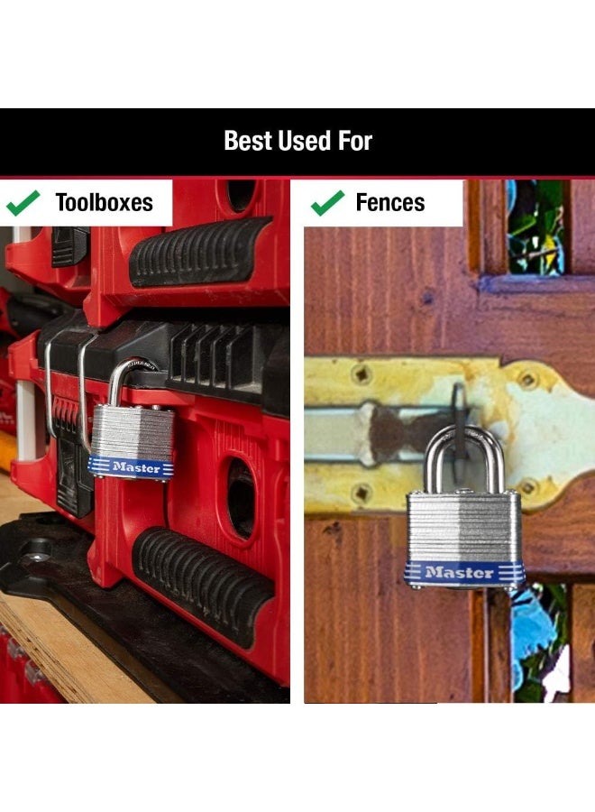 Master Lock 3D Outdoor Padlock with Key, 1 Pack, Silver - Image 3