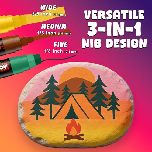 X ARTY HUB Jumbo Acrylic Paint Markers, 24 Colors (14 Classic, 6 Metallic, 4 Neon) Poster Markers with 15mm Thick Tip, Quick-Dry Paint Pens for Window Art, Banners, Signs & Large DIY Projects - Image 3