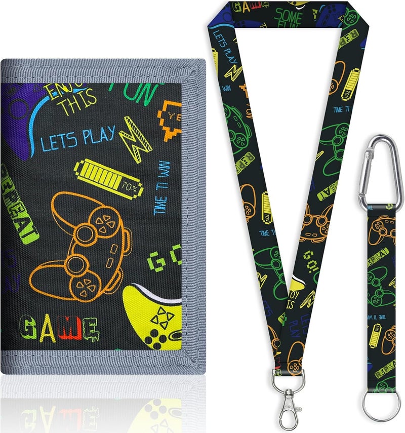 AI-DEE RFID Trifold Canvas Outdoor Sports Wallet for Kids - Front Pocket Wallet with Magic Sticker - Image 1