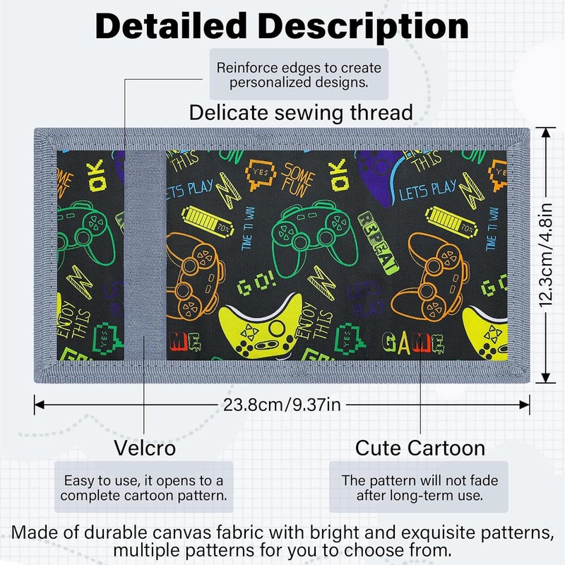 AI-DEE RFID Trifold Canvas Outdoor Sports Wallet for Kids - Front Pocket Wallet with Magic Sticker - Image 3