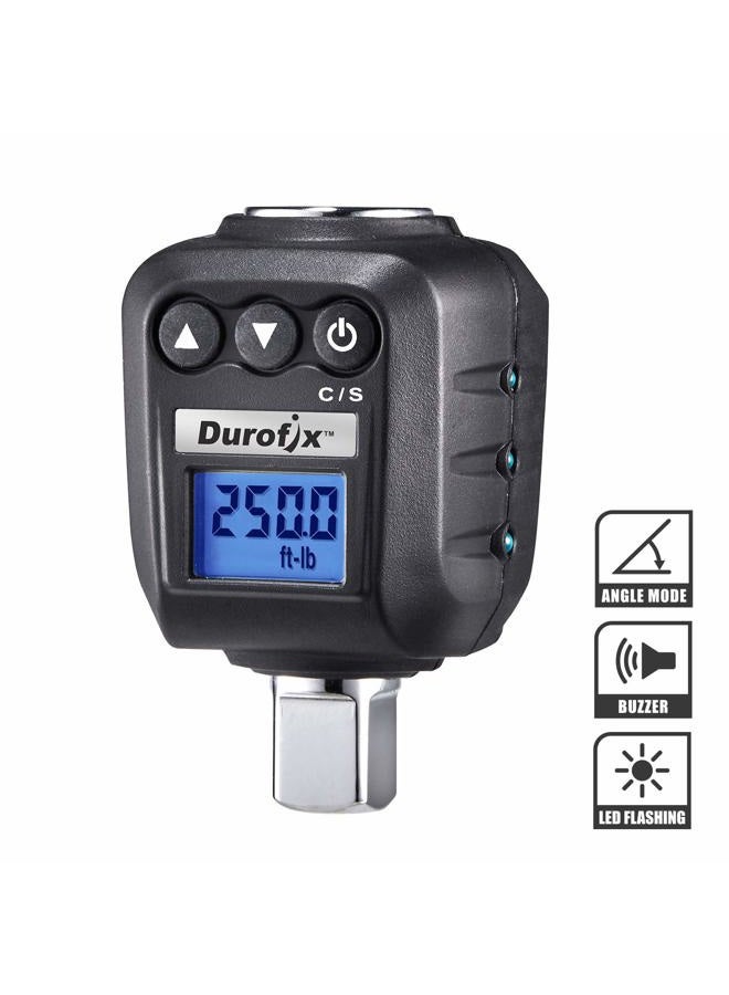 Durofix 1/2" Digital Angle Torque Adapter (25-250 ft-lbs, max 720 degree) with Audible/LED Alert, RM604-4A - Image 2