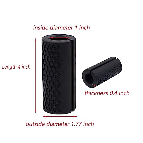 IADUMO 1"Barbell Grip Upgraded Thick Dumbbell Grips,Gym Exercise Equipment Dumbbell Grips,Thick Silicone Rubber Arm Blasters Strength Fitness Training,Perfect for Bodybuilding&Weightlifting（Black） - Image 2
