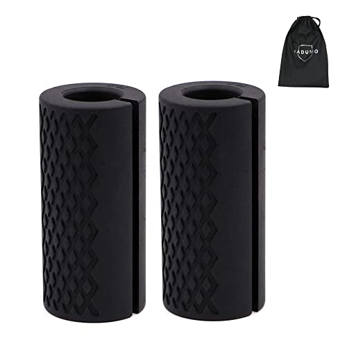 IADUMO 1"Barbell Grip Upgraded Thick Dumbbell Grips,Gym Exercise Equipment Dumbbell Grips,Thick Silicone Rubber Arm Blasters Strength Fitness Training,Perfect for Bodybuilding&Weightlifting（Black） - Image 1