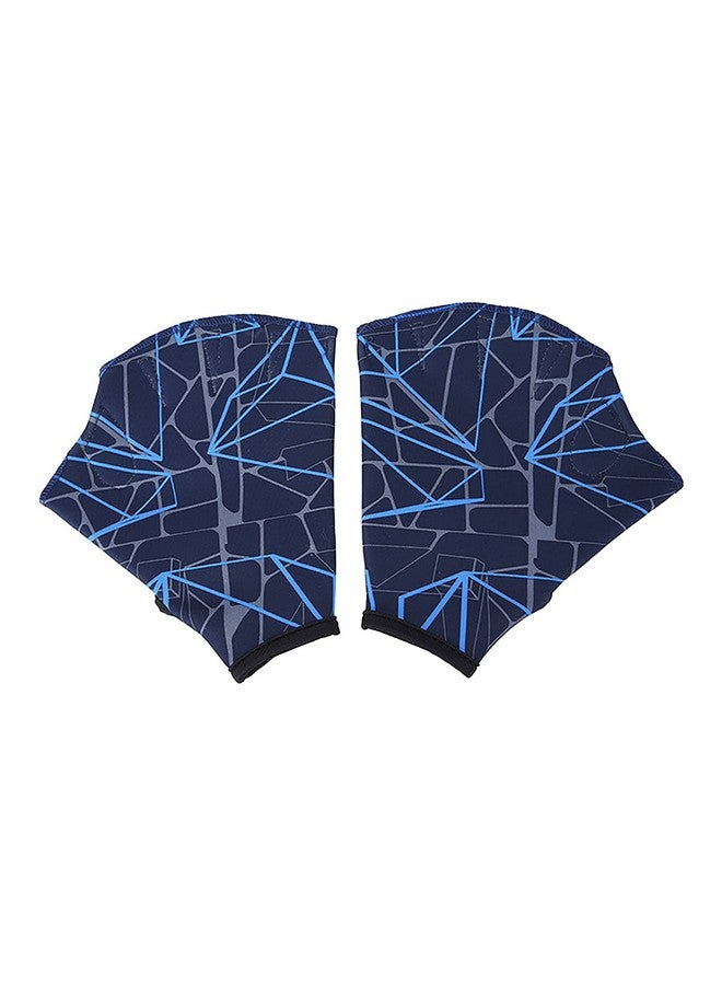 NICEYST Swimming Gloves Aquatic Webbed Gloves Swim Training Fitness Water Resistance Hand Flippers With Fingers & Adjustable Wrist For Men Women Children Navy Blue - Image 3