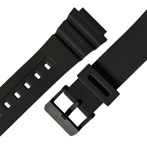 DBLACK ''CDS2'' 18mm Resin Watch Strap (Black) // Compatible With ''CASI0'' Watch Models AE-1200WH, AE-1300WH, F-108WH, W-216H & Others (Black) - Image 3
