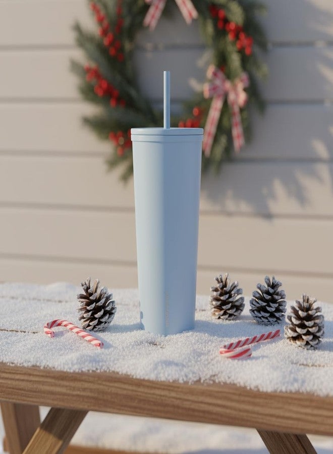 Hydrapeak Journey 25 oz Insulated Tumbler with Lid and Straw, Iced Coffee Cup, Reusable Stainless Steel Water Bottle Travel Mug, Gifts for Women Men, Powder Blue - Image 3