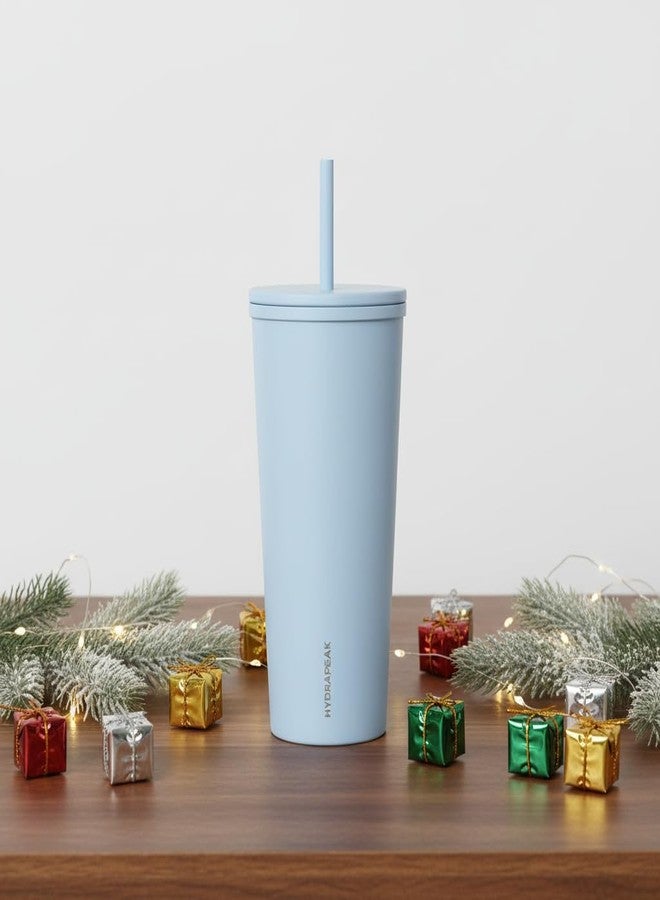Hydrapeak Journey 25 oz Insulated Tumbler with Lid and Straw, Iced Coffee Cup, Reusable Stainless Steel Water Bottle Travel Mug, Gifts for Women Men, Powder Blue - Image 2