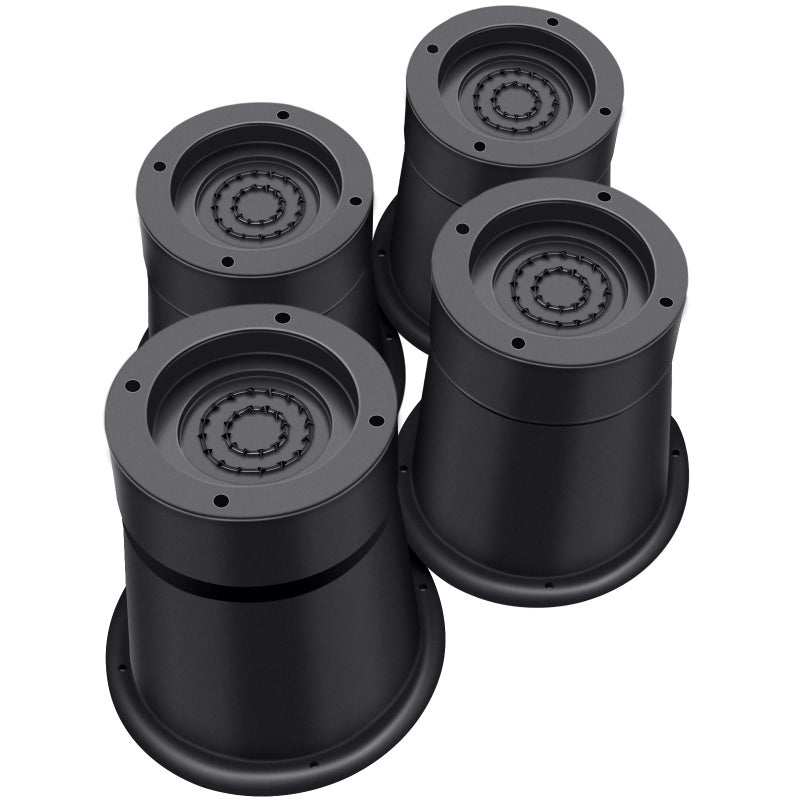 ANNKUT Round Bed Risers 3 inch Heavy DutyElevation in Heights 2 or 3 Inch Circle Furniture Risers for Chair Table and Desk Legs LiftingAdjustable Bed Lifts RisersPack of 4 RiserBlack - Image 2