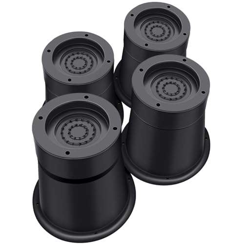 ANNKUT Round Bed Risers 3 inch Heavy DutyElevation in Heights 2 or 3 Inch Circle Furniture Risers for Chair Table and Desk Legs LiftingAdjustable Bed Lifts RisersPack of 4 RiserBlack - Image 1