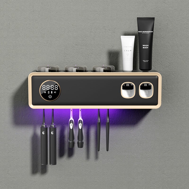 Toothbrush Holder Sterilizer Intelligent Drying Ultraviolet Sterilization Electric Non-Punch Wall-Mounted Brush Cup Shelf - Image 1