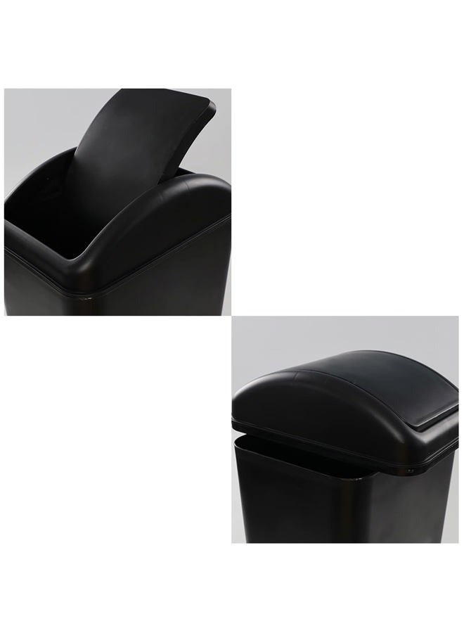 Doryh Classic Black Plastic Swing Trash Can, Small Trash Bins 14 L - Image 3