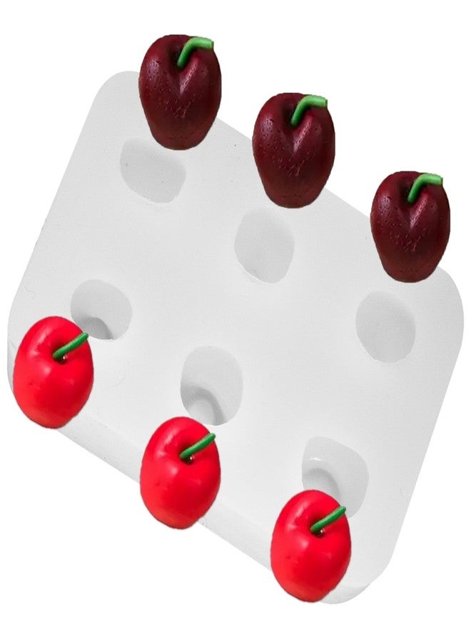Consio Cherry Silicone Mold, 6 Cavity Fruit Shaped Molds Cherry Silicone Mold Mini Shaped Fruit Mould Making Tool - Image 1