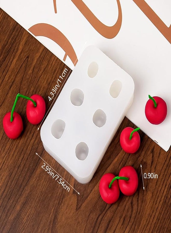 Consio Cherry Silicone Mold, 6 Cavity Fruit Shaped Molds Cherry Silicone Mold Mini Shaped Fruit Mould Making Tool - Image 2