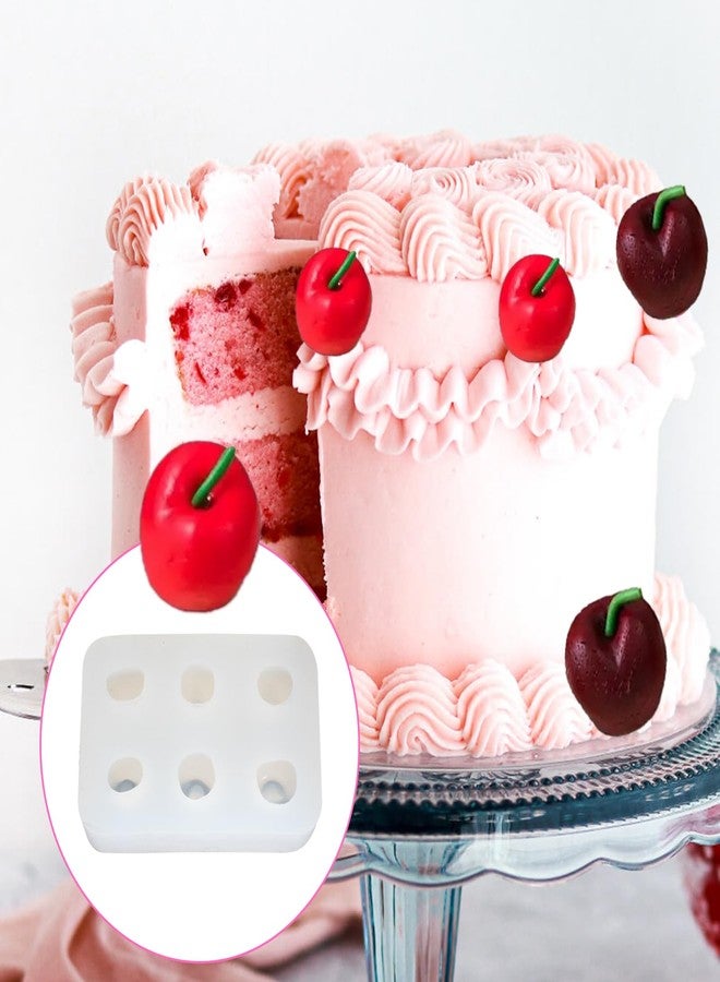 Consio Cherry Silicone Mold, 6 Cavity Fruit Shaped Molds Cherry Silicone Mold Mini Shaped Fruit Mould Making Tool - Image 5