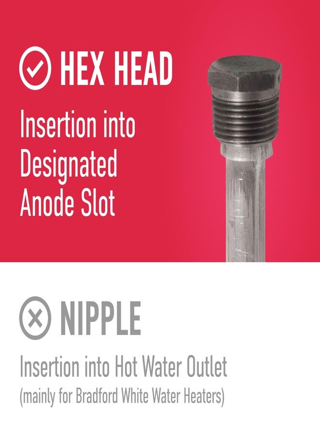 The Water Connection Water Connection | Magnesium Anode Rod for Hot Water Heater | Solid Anode Rod | Extends the Life of Your Water Heater | fits Rheem, AO Smith, Reliance, Richmond & more | Hex Head ¾ NPT x 44-in Solid - Image 3
