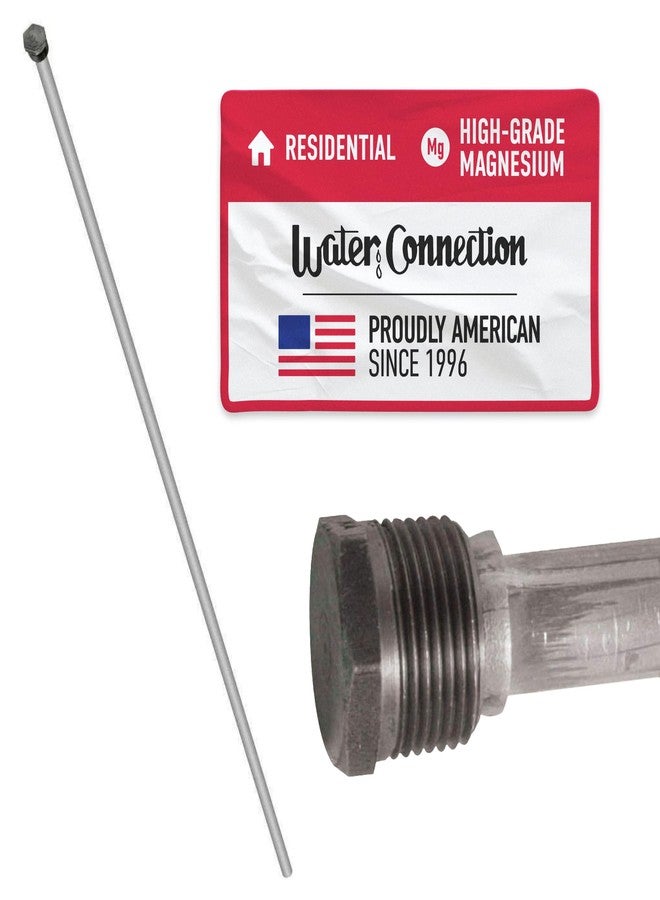 The Water Connection Water Connection | Magnesium Anode Rod for Hot Water Heater | Solid Anode Rod | Extends the Life of Your Water Heater | fits Rheem, AO Smith, Reliance, Richmond & more | Hex Head ¾ NPT x 44-in Solid - Image 1