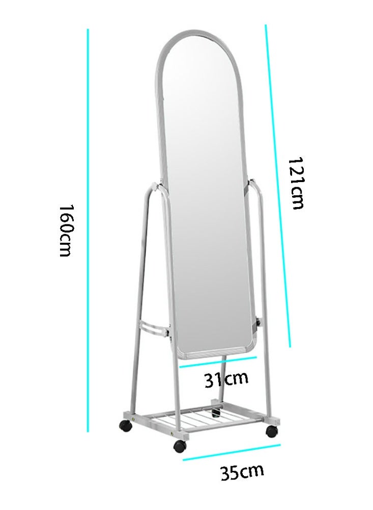 Full Length Mirror, 160x31cm, Floor Standing Mirror with Wheels, Free-Standing Large Bedroom Dressing Mirror, Full Body Mirror with Stand for Living Room, Bedroom - Image 3