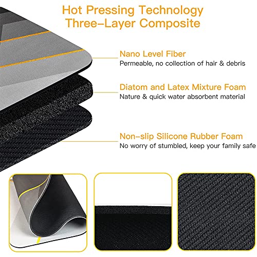 TAGPR Memory Foam Water Absorbent Rectangular Shape Mat for Bathroom Kitchen Floor Door Entrance Anti Slip Foot Skid Shower mat (Design 9) - Image 3