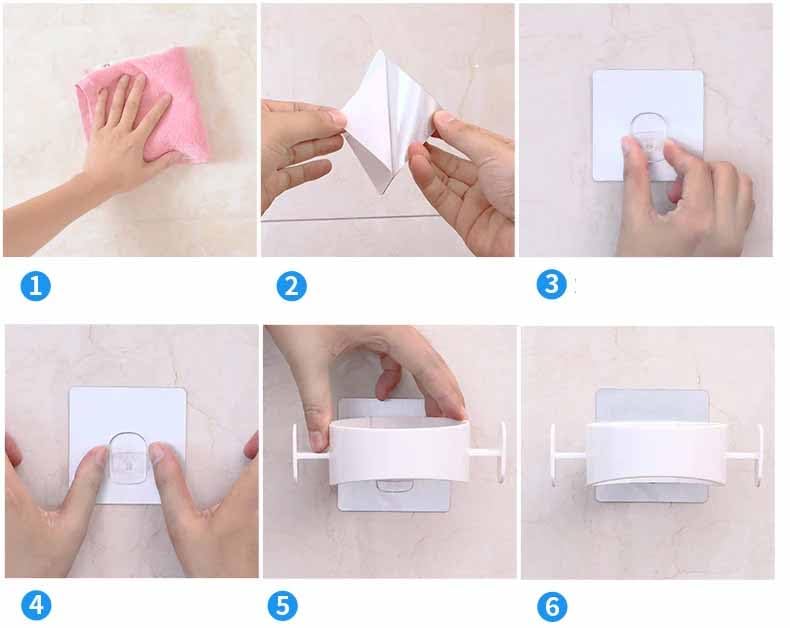 TGOPIT حامل مجفف الشعر، حامل مجفف الشعر للحمام، حامل أدوات العناية بالشعر مثبت على الحائط، منظم أدوات تصفيف مجفف الشعر للحمام - 1 قطعة - Image 3