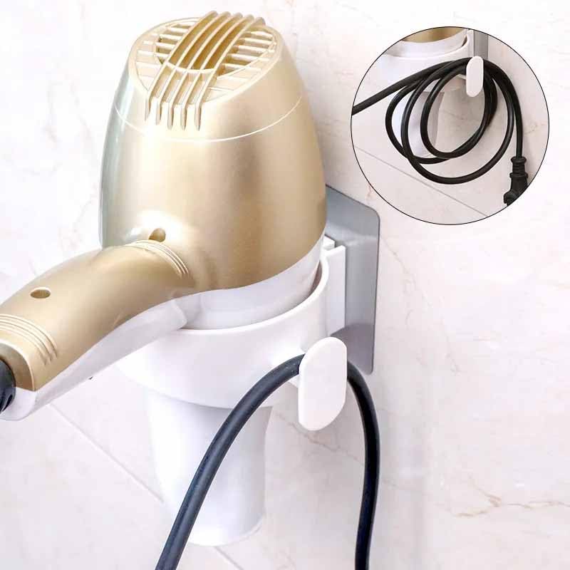 TGOPIT حامل مجفف الشعر، حامل مجفف الشعر للحمام، حامل أدوات العناية بالشعر مثبت على الحائط، منظم أدوات تصفيف مجفف الشعر للحمام - 1 قطعة - Image 5