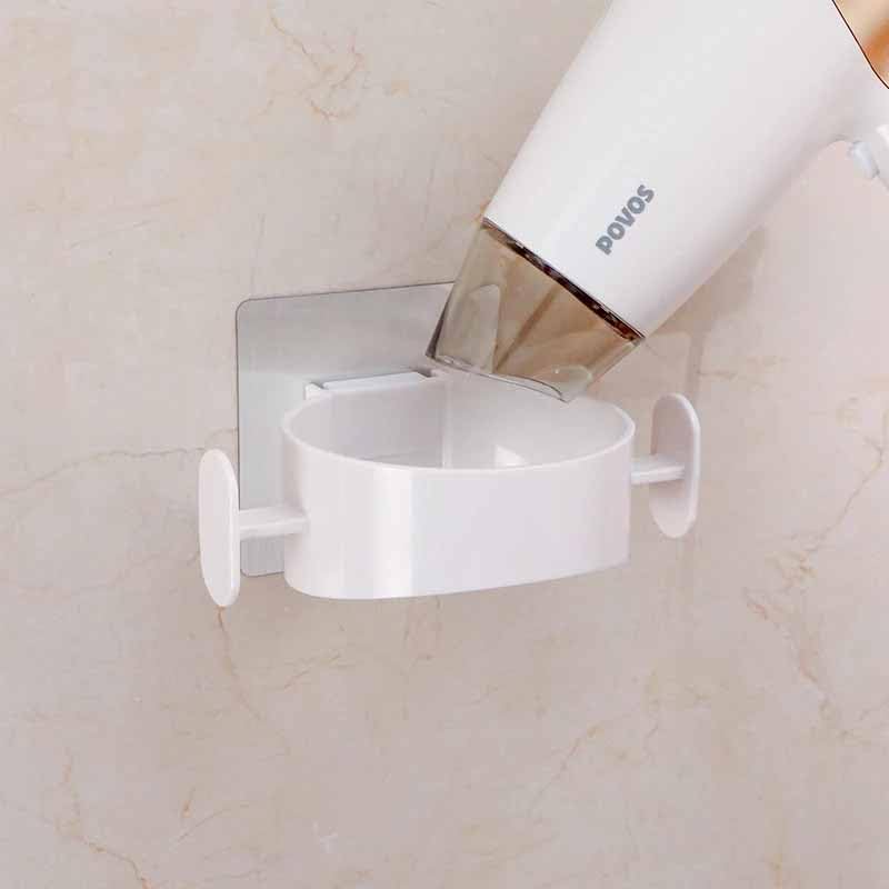 TGOPIT حامل مجفف الشعر، حامل مجفف الشعر للحمام، حامل أدوات العناية بالشعر مثبت على الحائط، منظم أدوات تصفيف مجفف الشعر للحمام - 1 قطعة - Image 1