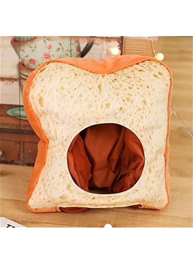 2023 Cute Toast Hat Plush Bread Dress Up Cap Mask for   Party Costume (White)  - Image 2