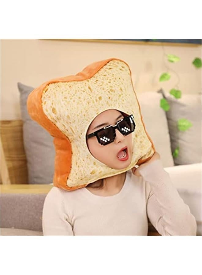 2023 Cute Toast Hat Plush Bread Dress Up Cap Mask for   Party Costume (White)  - Image 3
