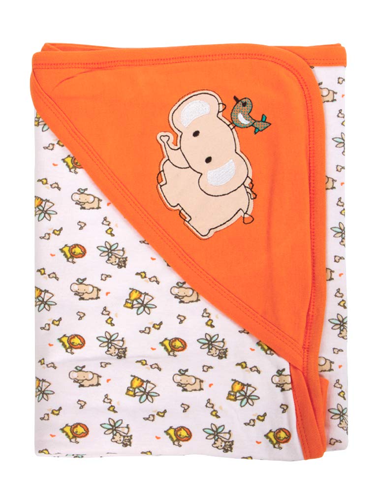 mee mee Mee Mee Warm and Soft Wrapper Blanket with Hood, Orange - Image 1