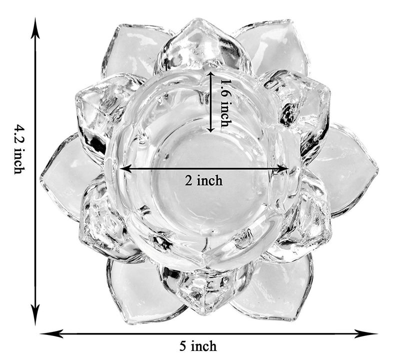 BuntyChiku Elegant Crystal Lotus Flower Candle Holder Premium Glass Tea Light Stand for Home Decor Parties and Weddings Wedding Centerpiece Candle Holder 1 Pack - Image 3