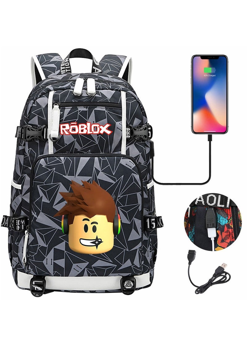 Roblox USB Headset Teen Casual Travel Backpack