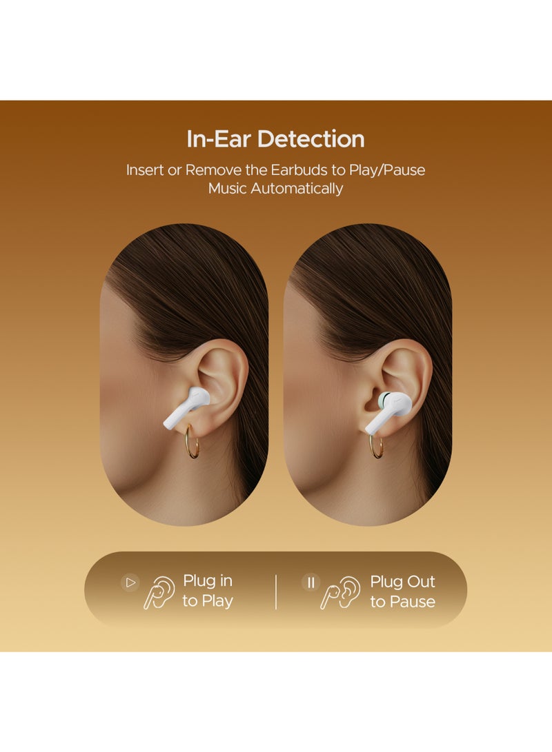 boAt Airdopes Supreme In Ear Tws Earbuds With 50 Hrs Playtime, Quad Mics Ai-Enx Tech, Multipoint Connectivity, In-Ear Detection, Spatial Audio, Beast Mode & Asap Charge Swedish White - Image 3