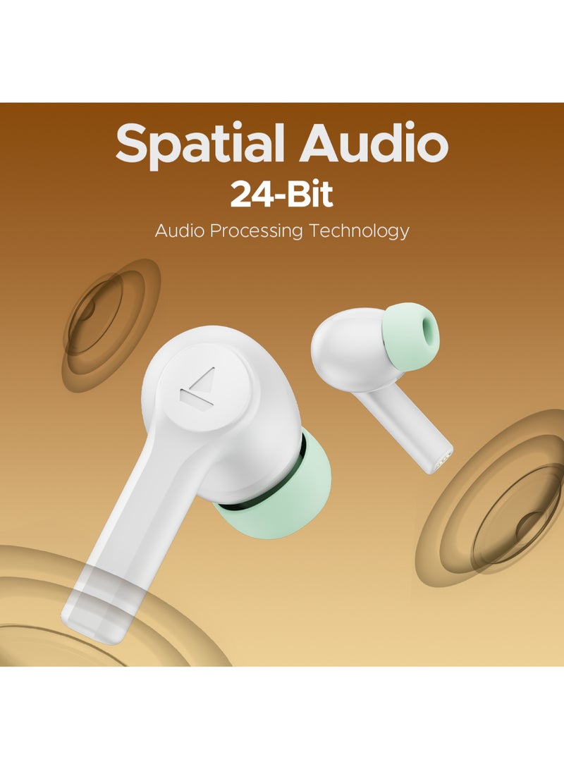boAt Airdopes Supreme In Ear Tws Earbuds With 50 Hrs Playtime, Quad Mics Ai-Enx Tech, Multipoint Connectivity, In-Ear Detection, Spatial Audio, Beast Mode & Asap Charge Swedish White - Image 5