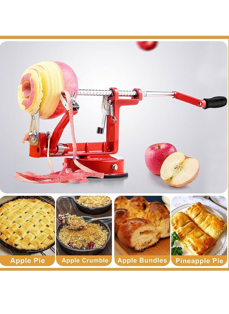 Apple Peelers 3 In 1 Stainless Steel Apple Peelers Corer Slicer with Suction Base Spiral Multicolor Peelers Slicer Stainless Steel Hand-cranking Apple Peeler Slicer Peeler