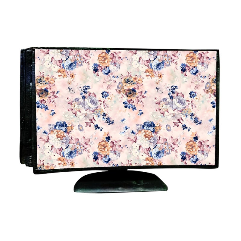 غطاء طابعة HomeStore-YEP لطابعة HP Smart Tank 580 الكل في واحد واي فاي ملونة مع سحاب لحماية من الغبار (مجموعة_18 بوصة_580_زهرة ذهبية) - Image 2