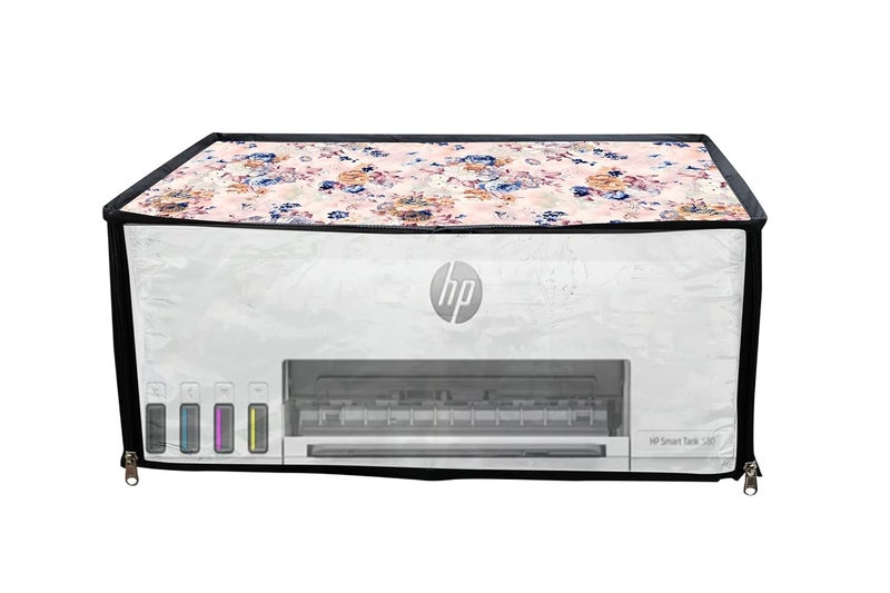 غطاء طابعة HomeStore-YEP لطابعة HP Smart Tank 580 الكل في واحد واي فاي ملونة مع سحاب لحماية من الغبار (مجموعة_18 بوصة_580_زهرة ذهبية) - Image 5