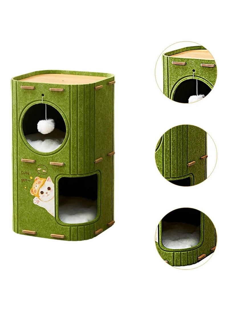 A.M Multi-layer four-season universal felt cat house cat tunnel maze drilling hole sense of security cat  Sleeping tree hole cat bed scratching board(no mat) - Image 3