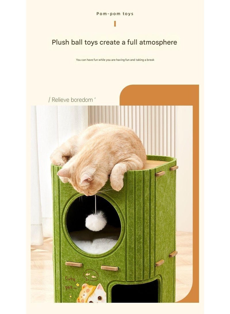 A.M Multi-layer four-season universal felt cat house cat tunnel maze drilling hole sense of security cat  Sleeping tree hole cat bed scratching board(no mat) - Image 5
